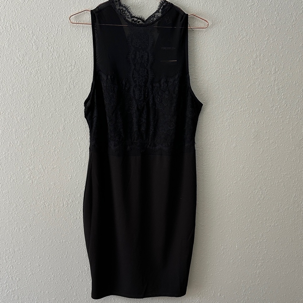 Forever 21 Black Lace Backless Dress